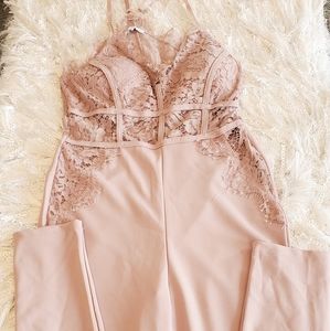 Ladies medium Fashion jumpsuit .light pale blush pink color.